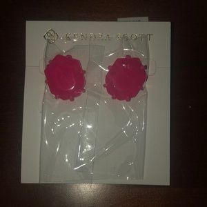 Kendra Scott hot pink jewel earrings